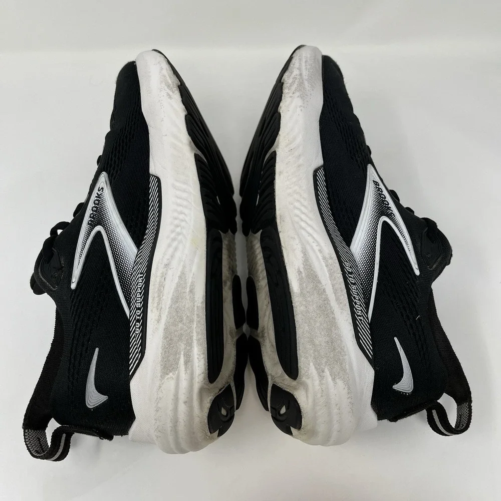 Brooks Glycerin GTS 22 Womens Size 8 Black White Road Running Shoes 1204351B090